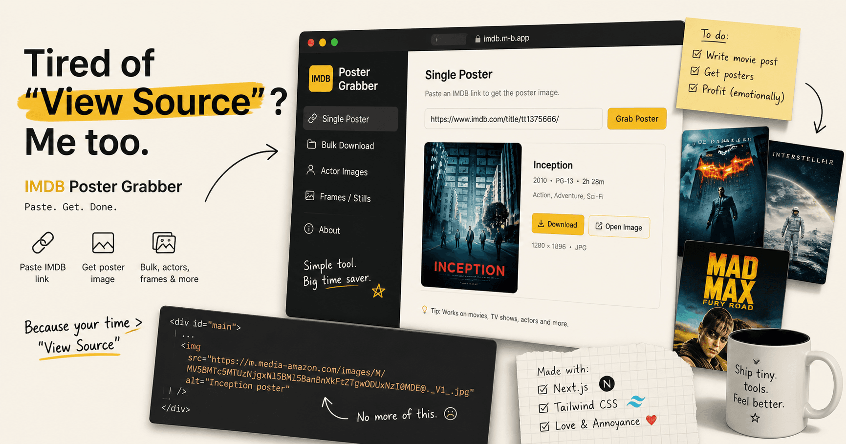 I Built a Free IMDB Poster Grabber Because “View Source” Finally Broke Me