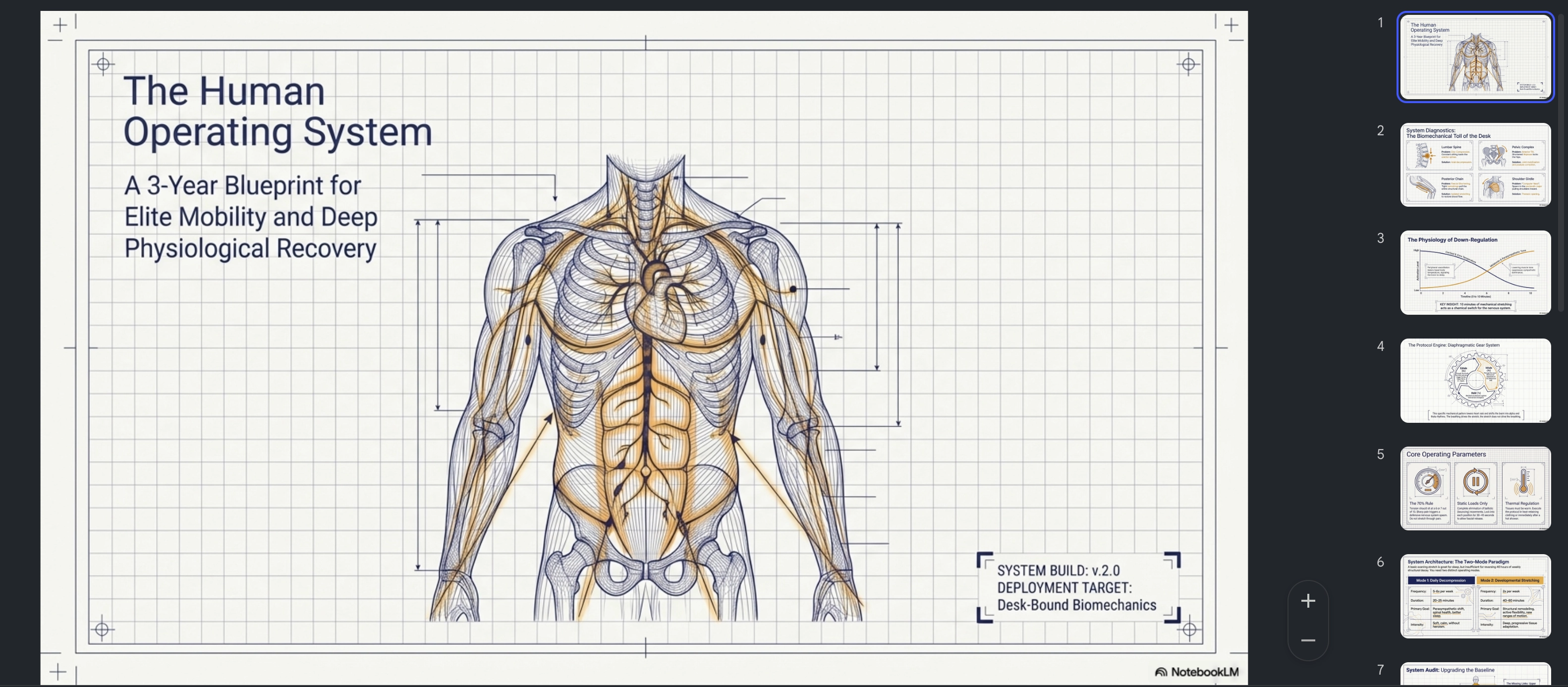 Screenshot: step-by-step stretching presentation